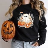 Fashion Halloween Ghost Pumpkin Print Round Neck