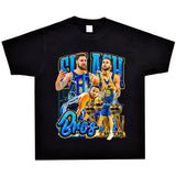 Basket Ball Star T Shirt Basketball Stephen Curry Washed Distressed Printed T-Shirt Short Sleeve Retro Pure Cotton