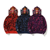 Aape Hoodie Autumn and Winter Men's and Women's Double Hood Camouflage Zipper Sweater Jacket