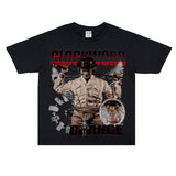 Film Star T Shirt Loose American Retro Street Cotton Crew Neck Personality T-shirt Men and Women