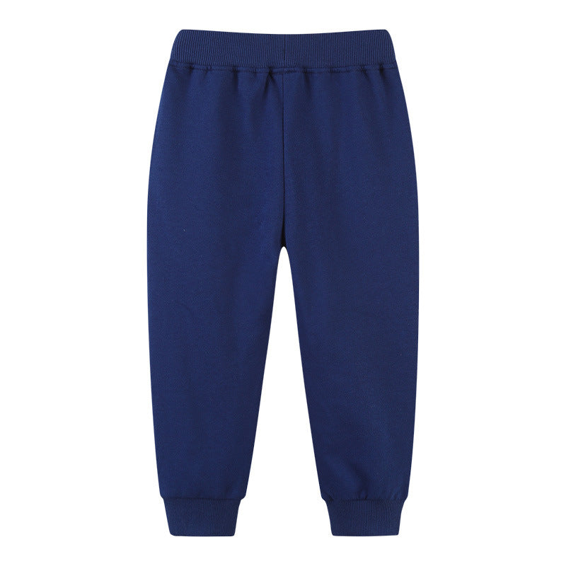 Boy Pants Autumn Girls Sweater Pants European and American Children Sports Pants Embroidered Pocket