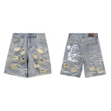 Men Shorts Ripped Denim Shorts