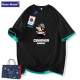 Nasa T Shirt Short-Sleeved T-Shirt Men'S Summer Trendy Loose Casual Cotton T-Shirt
