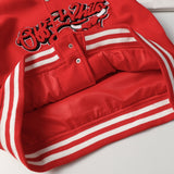 Off White Jacket Spring and Autumn OW Joint Team Pattern Baseball Jacket Jacket