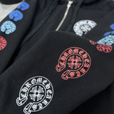 Chh Chrome Hearts Hoodie autumn/winter color spine gradual change small horseshoe zip jacket hooded sweater