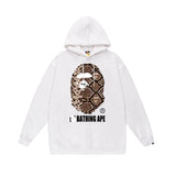 Bathing Ape Hoodie Autumn/Winter Letter Print Loose Hoodie Pullover Ape Sweater