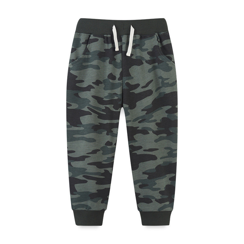 Boy Pants Boys' Pants Autumn Children Camouflage Sports Pants Open Bag Ankle-Tied