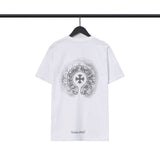 CHH Chrome Heart T Shirts Sanskrit cross logo short-sleeved men's T-shirt