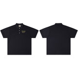 Gallery Dept T-Shirt Alphabet Slogan Lapel Short Sleeve Polo Shirt