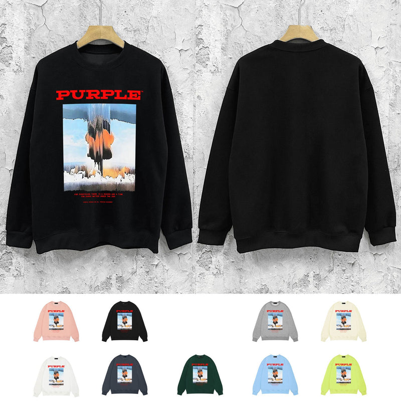 Purple Brand Sweatshirt Loose Crew Neck Sweater