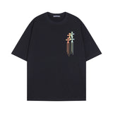 CHH Chrome Heart T Shirts Cross Color Printed Short Sleeve T-Shirt Loose
