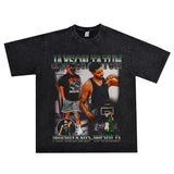 Basket Ball Star T Shirt Jayson Tatum Washed Distressed Printed T-Shirt Loose Retro Short Sleeve