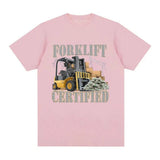 Funny Forklift Certified Operator Print T-Shirt Men Vintage