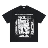 ERD T Shirts Spring and Summer High Street Retro Short Sleeve T-shirt