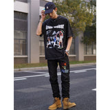 Basket Ball Star T Shirt Basketball Washed Distressed Devin Booker Short Sleeve Loose-Fitting Pure Cotton T-Shirt