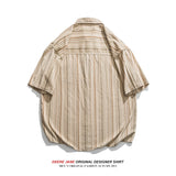 Men Shirts Summer Short Sleeve Shirt Men's Loose Shirt Coat
