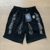 Men Shorts Flame Print Casual Shorts