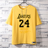 Basketball Sports T Shirt Commemorative Kobe No. 24 Signature Short-Sleeved T-Shirt Men'S Loose Casual Sweatshirt Student