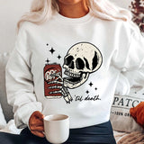 Skull Print Sweatshirt Halloween Sweatshirts Long Sleeve
