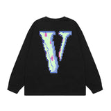 Vlone Sweatshirts Autumn and Winter Mosaic Big V Letter Crew Neck