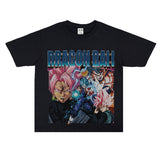 Film Star T Shirt Washed Old Print Short Sleeve Loose T-shirt