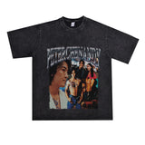 Basket Ball Star T Shirt Cotton Short Sleeve Loose round Neck Retro Heavy T-shirt for Men