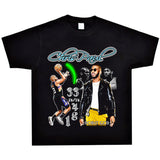 Basket Ball Star T Shirt Basketball Chris Pau Washed Distressed Printed Personalized T-Shirt Retro Short Sleeve
