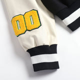 Ow Jacket Yellow Embroidery Cotton-Padded Jacket for Men and Women