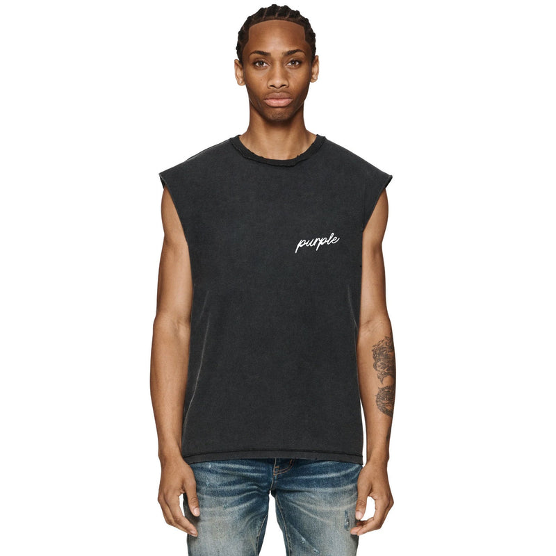 Purple Brand Distressed Tank T Shirts Distressed Sleeveless T-shirt Vest