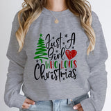 Just A Girl Who Loves Christmas Print Pullovers Women