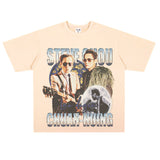 Film Star T Shirt Loose Heavy Retro Street Cotton American T-shirt Men and Women