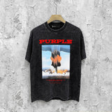 Purple Brand Distressed T Shirts Short Sleeve