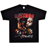Basket Ball Star T Shirt Basketball Washed Distressed Dwyane Tyrone Wade Short Sleeve Printed T-shirt