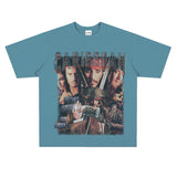 Film Star T Shirt Trendy Cotton Short Sleeve Loose round Neck Retro Design T-shirt for Men and Women