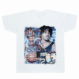 Basket Ball Star T Shirt Basketball Ja Morant Printed Washed Distressed T-Shirt Cotton Short Sleeve Loose