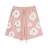 Denim Tears Outfit:T Shirt/Shorts (Separate Purchase Options) Puff Print Short Sleeve T-shirt Loose Couple Shorts Suit