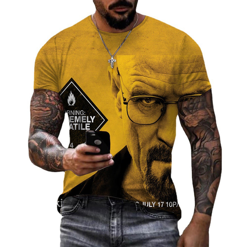 Heisenberg T Shirt T-Shirt Deadly Poison Artist Printed Round Neck Short Sleeve Sports