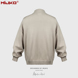 MIJKO Mens Jacket Two-way Zipper Sweater Knitted Jacket