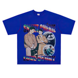 Film Star T Shirt Loose Heavy Retro Street Cotton Small Neckline T-shirt for Men and Women