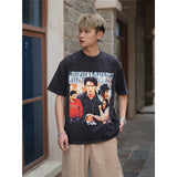 Film Star T Shirt Classic Movie Fight Back to School Cotton Short Sleeve Loose round Neck Retro T-shirt