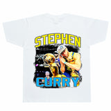 Basket Ball Star T Shirt Basketball Stephen Curry Washed Distressed Printed T-Shirt Short Sleeve Retro Pure Cotton