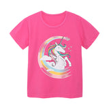 Boy T Shirt Children's T-shirt Summer European and American Girls Fashion Short Sleeve T-shirt Knitted Cotton Cartoon Print