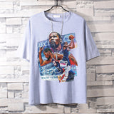 Basketball Sports T Shirt Loose Basketable Nets Durant Korean Style Trendy Printing Basketball Sport Short Sleeve T-Shirt Men