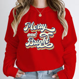 New Christmas Merry And Bright Print Pullovers Women Fashion