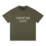 Fog Essentials T Shirts Spring/Summer FOG Double Line Letter Print Crew Neck Short Sleeves