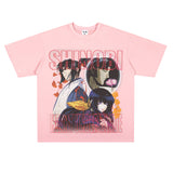 Film Star T Shirt Cartoon Anime Movie Jia He Fa Ren Post Loose Retro Street Cotton T-shirt