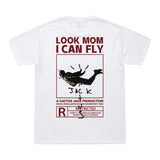New Arrival  Summer T-Shirt LOOK MOM I CAN FLY Funny Print