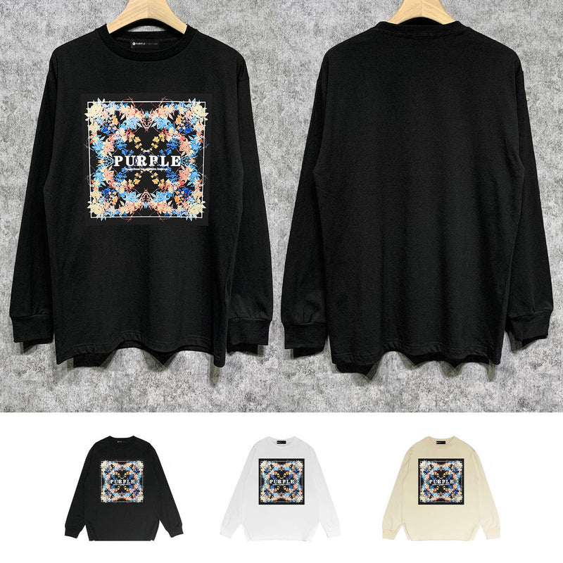 Purple Brand Long Sleeve T-Shirt Fashion Loose Long Sleeve Top