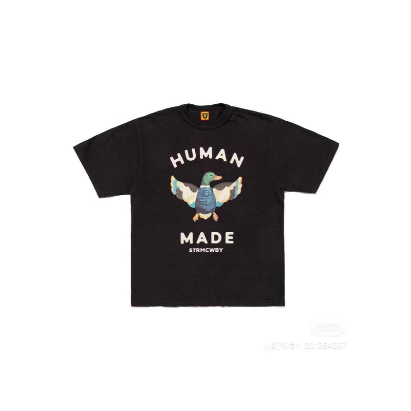 Men T-shirts Human pattern logo round neck short sleeve T-shirt loose