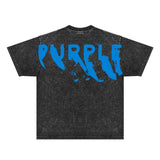 Purple Brand Distressed T Shirts Short Sleeve